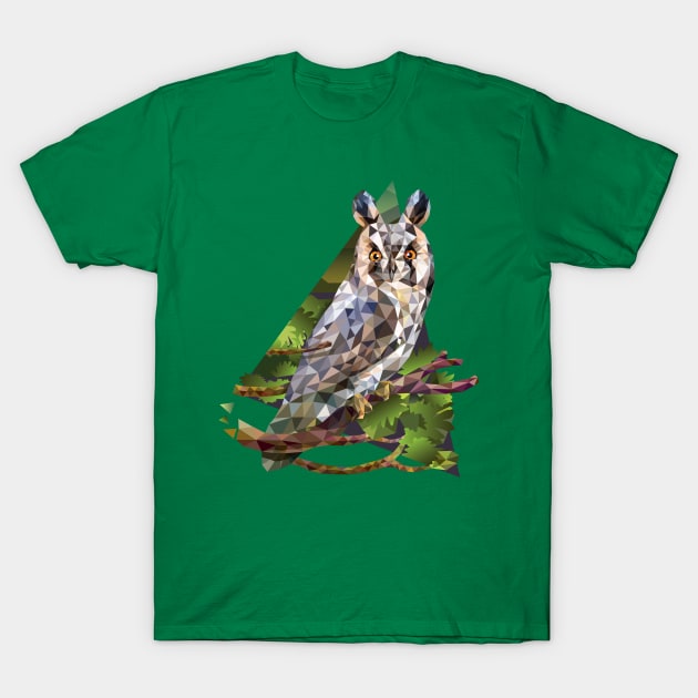 Long-eared owl T-Shirt by kataszep